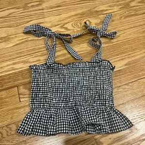 Forever 21 Black and White Gingham Top
